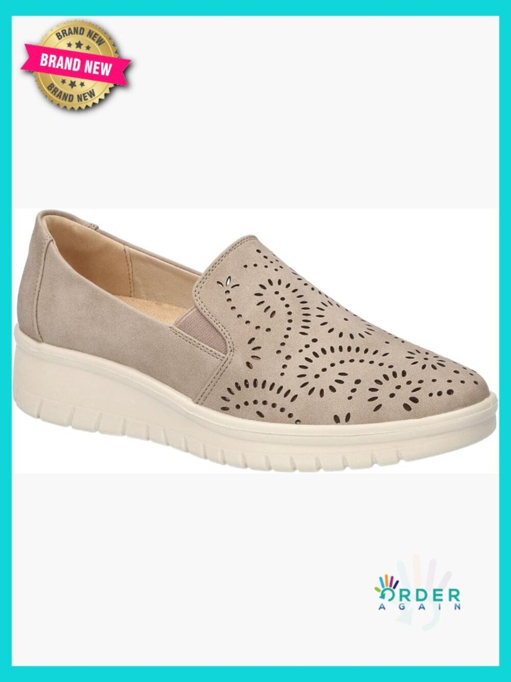 Wedge Loafers Slip-On Comfort Casual Lightweight Perforated Detailed